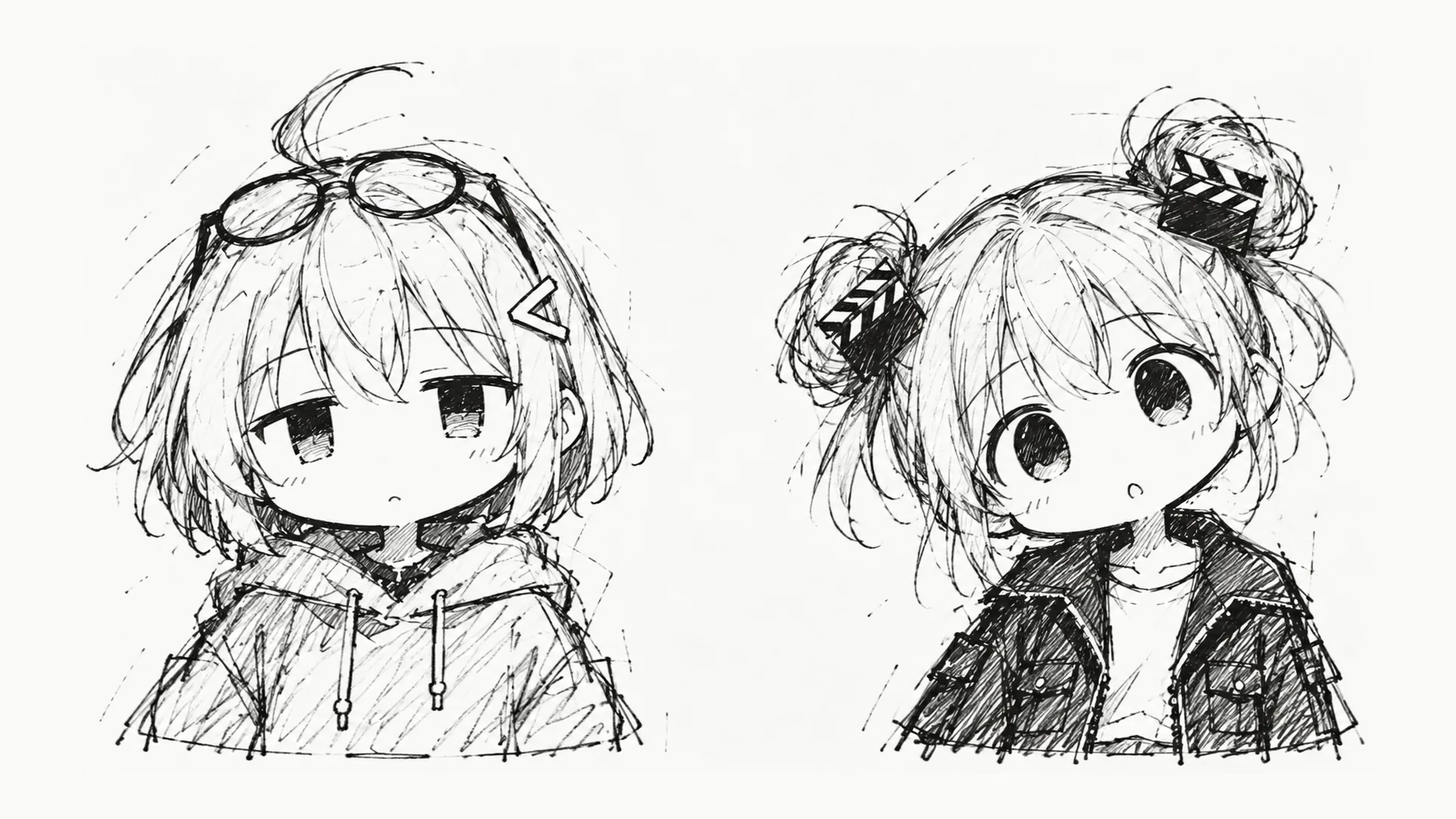 潦草黑白漫画速写